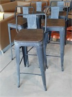 10 Lumisource Metal Bar Stools w/Wood Seats $100ea