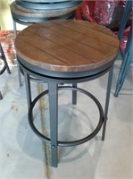 Lot of 9 Quality Swivel Metal Stools w/Wood Seats