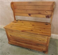 SOLID PINE HALL BENCH WITH STORAGE 35"W17"D35"T