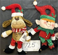 Dog & Elf Slinky Christmas Decor