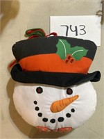 Vintage Plush Snowman Ornament