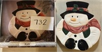 HandPainted Snowman Plate
