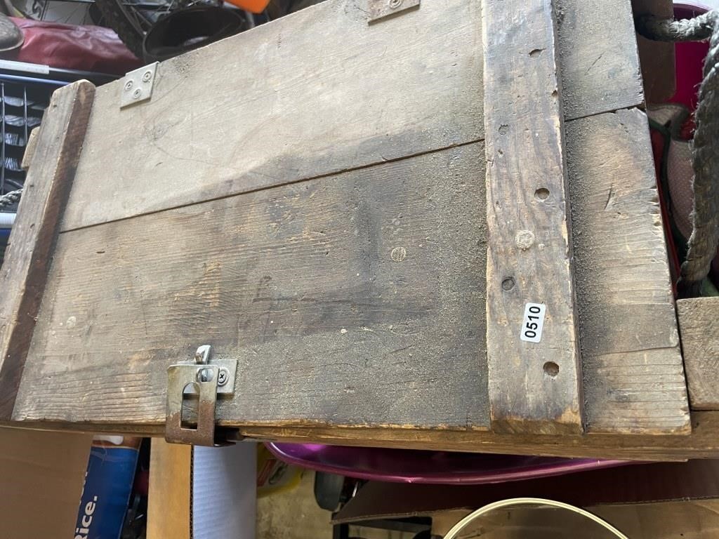 Antique Military Ammo Box with Contents
