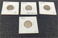(4) Shield Nickels: