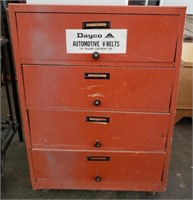 Vintage 4 Drawer Cabinet w/ Assorted Tools &