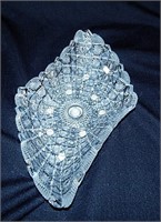 Vintage Crystal 17" Diamond Shape Bowl Hand Cut