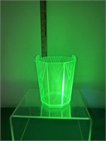 Rare Art Deco Uranium Glass Ice Bucket