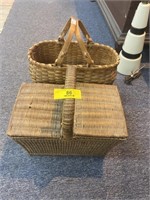 (2) Old Wicker Baskets