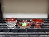 Indiana glass ruby sugar, candy dishes