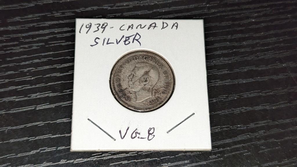1939 Canada 25 Cent Silver Coin