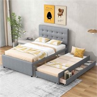 ATY Upholstered Full Size Bed with Pull-Out