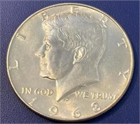 1968 Kennedy Half Dollar, Brilliant Unc.