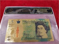 5 Pound Golden Banknote