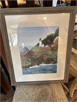 Framed Lighthouse Artwork by James Tipton (living