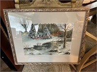 Framed Artwork - Snowy Landscape (living room)