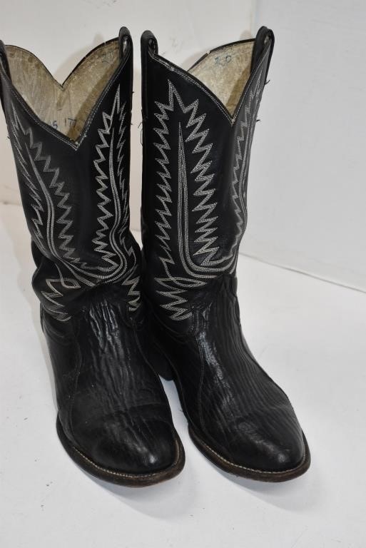 Cowtown Black Leather Western Boots Size 8