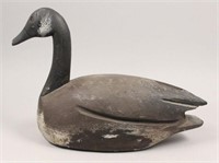 Large Wooden Goose Decoy with Glass Eyes