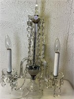 VTG CANDELABRA STYLE PARLOR LAMP WITH GLASS