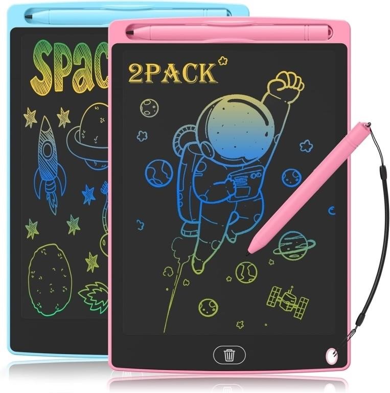 LCD Writing Tablet for Kids, 2 Pack 12 Inch Colorf