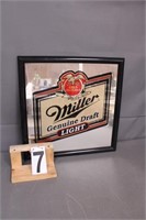 Miller Genuine Draft Mirrored Sign 20"T X 20"W