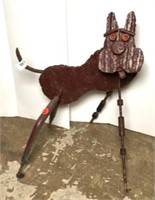 Folk Art Metal Dog Sculpture