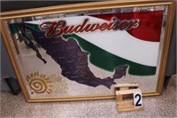 Budweiser Mirrored Sign 31"T X 46.5"W