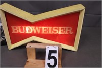 Budweiser Lighted Sign (Works)12.5"T X 19.75"W