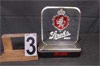 Stroh's Beer Electric Lighted Sign Clock (Works)