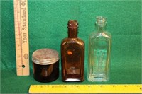 Antique Amber & Clear Medicine Bottles