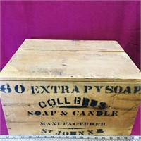 Coll Bros. St. John NB Soap & Candles Wooden Crate