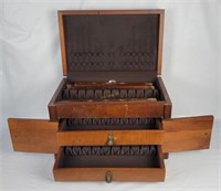 Pacific Silver Cloth Lined Wood Flatware Case