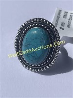 Ring - Turquoise - Size 8 - Handmade with German