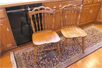 (6) Oak Kitchen Chairs, (1) damaged