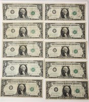 10 - 1963 $1 Federal Reserve Barr Notes