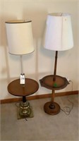 2 Floor Lamps with table attached