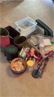 Assortment of Trash Bins, Bins, Laundry Baskets