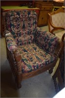 Antique Oak Armchair w/ Barley Twist