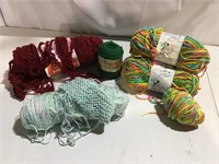 Assort skeins of yarn