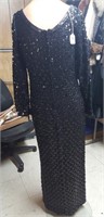 Lee Jordan Black Long Sequin evening dress