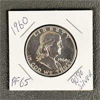 1960 Proof Ben Franklin Silver (90%) Half Dollar