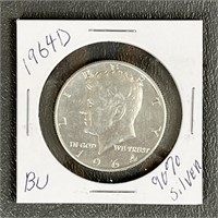 1964-D Kennedy Silver (90%) Half Dollar