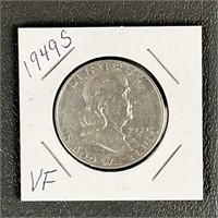 1949-S Ben Franklin Silver (90%) Half Dollar