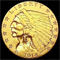 1914-D $2.50 Gold Quarter Eagle CLOSELY