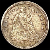 1853 Arws Seated Liberty Half Dime NEARLY