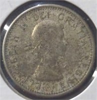 Silver 1962 Canadian dime