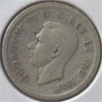 Silver 1938 Canadian dime