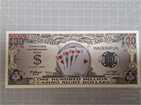 Casino night banknote