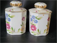 VTG Floral Porcelain Tea Caddies