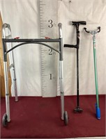 Portable Walker, Adjustable Cane, Grabber