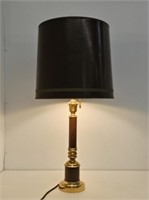BRASS BASE DUAL BULB TABLE LAMP - 32" TALL